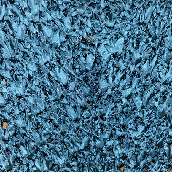 Vintage Vivienne Tam Metallic Blue Woven Crochet Dress Cowl Neck S NWOT Rare - Picture 10 of 11